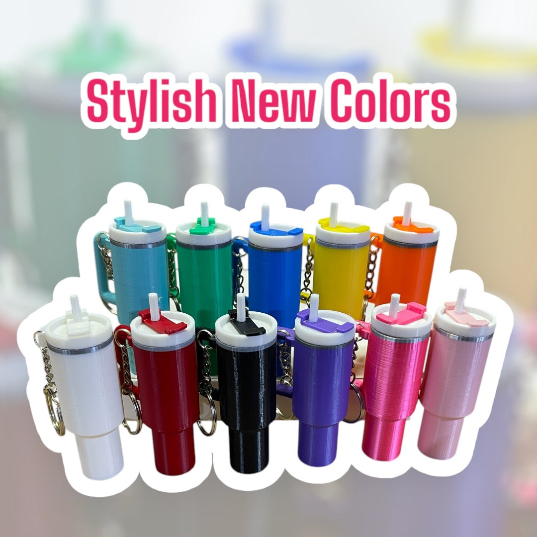Stanley Inspired Tumbler Keychain (Holds ChapStick, candy, etc...)