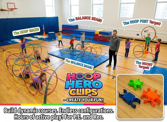 Hoop Hero Clips Hula - Hoop Connector Clips | Obstacle Course System | Physical Education Equipment | Fitness I Games I Home Play